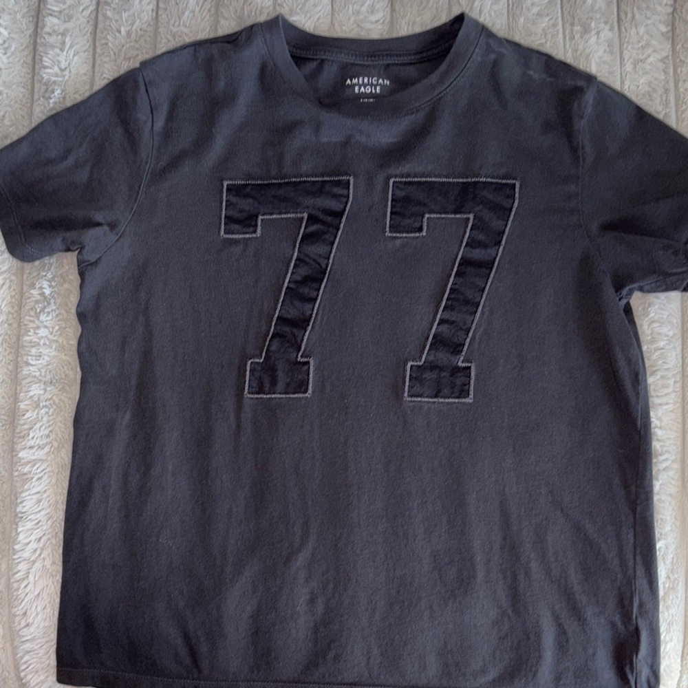 American Eagle Black '77' Graphic  Tee Size S